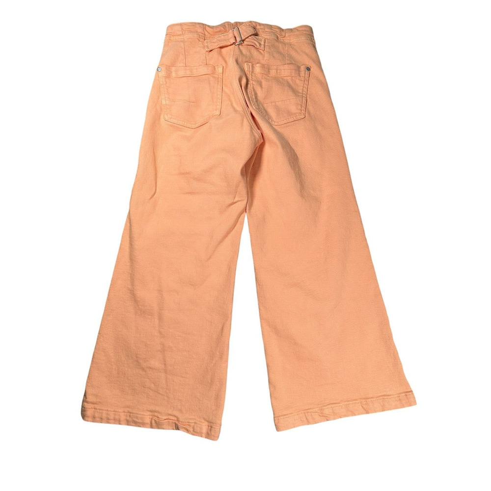 Pilcro Anthropologie The Kit High Rise Crop Wide Leg Pants 26 Coral Casual Peach - Picture 2 of 12